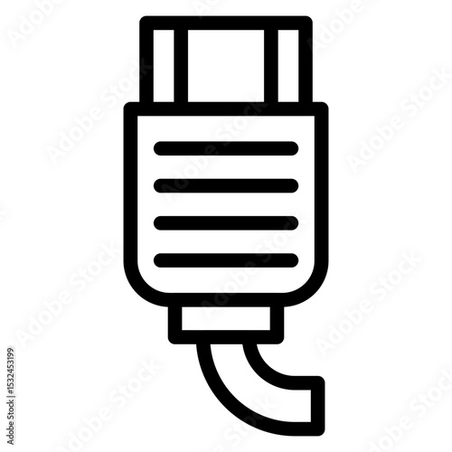 Vector Design Hdmi Cable Icon Style