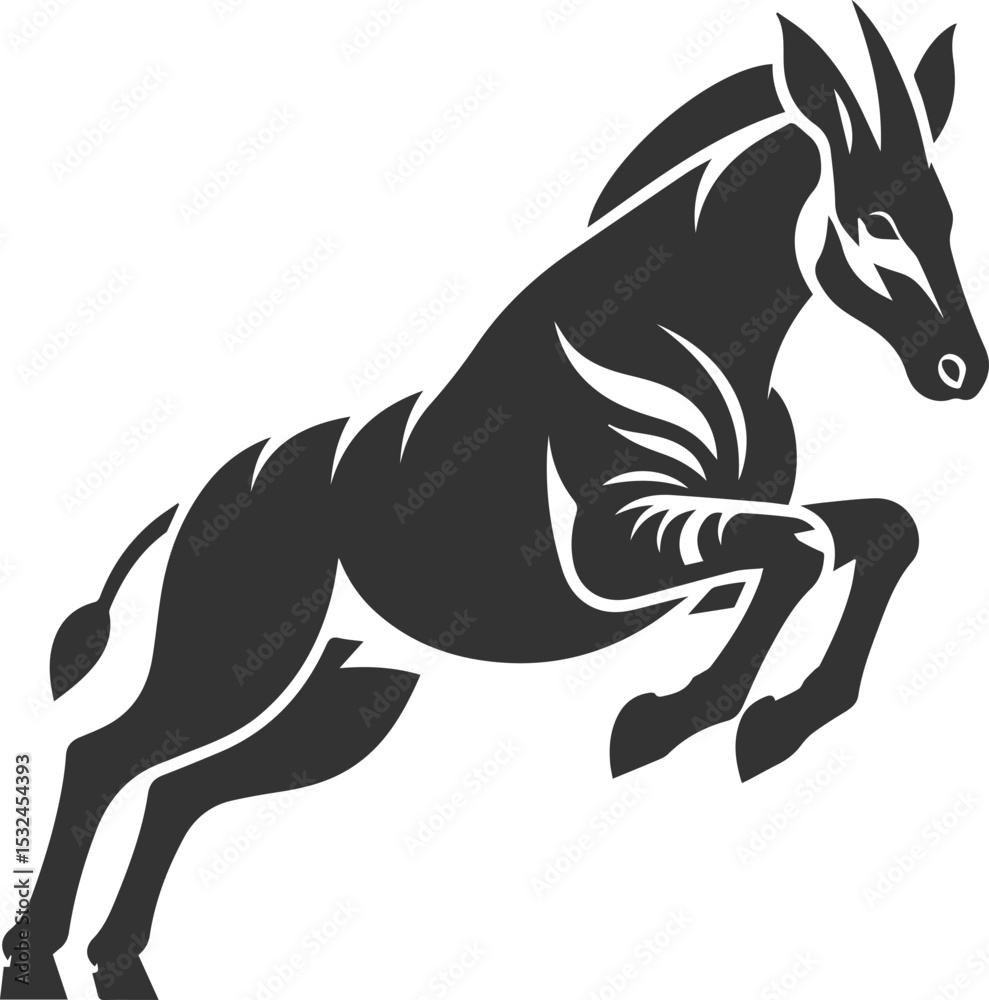 Obraz premium Okapi vector animal silhouette drawing