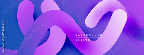 Abstract flowing ribbons, purple hues dominate. Gradient shades create depth, modern design element. Smooth curves suggest movement.