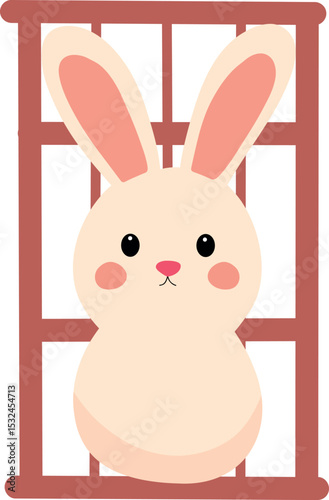 Bunny in cage