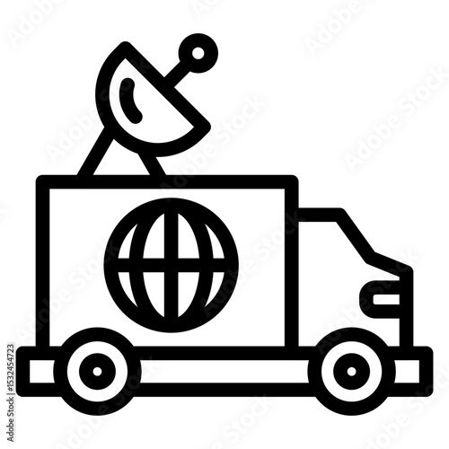 Vector Design News Van Icon Style