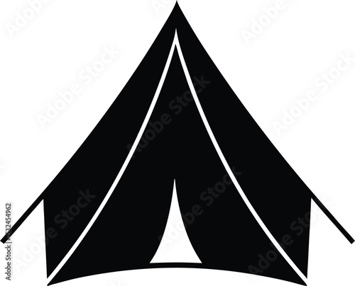 Tent – black silhouette on white background
