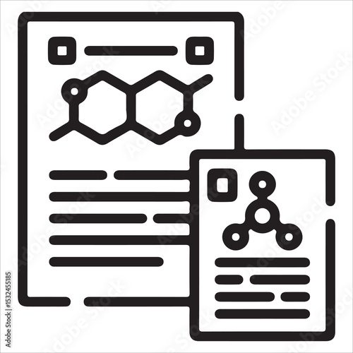 Scientific Report Icon – Chemistry Findings and Test Results EPS 10