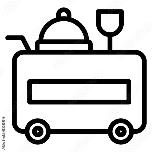 Airplane Food Trolley Icon Style
