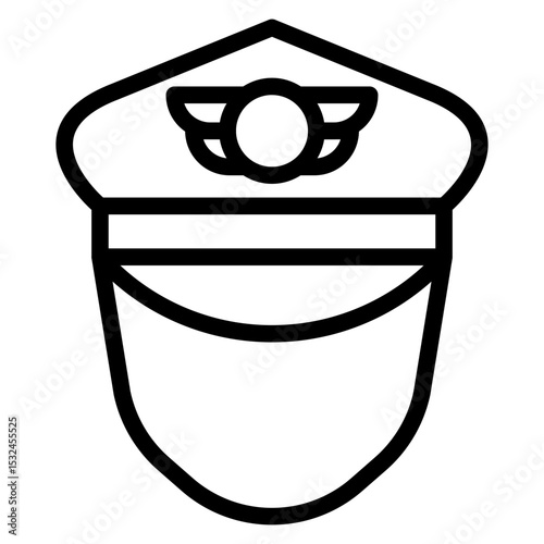 Pilot Hat Icon Style