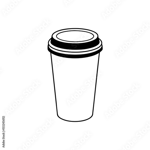 Coffee cup vector icon with lid sleeve clean design