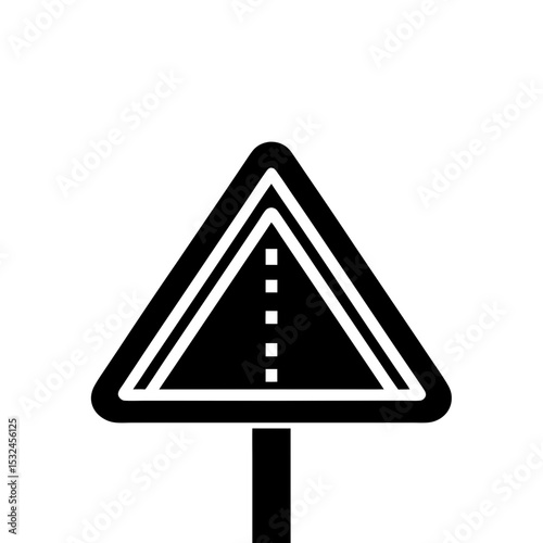 Road sign vector icon flat clean minimal design