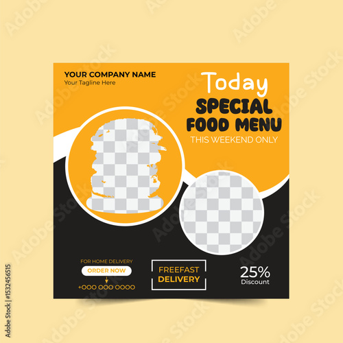 Tasty Food Social Media Template for Burgers 