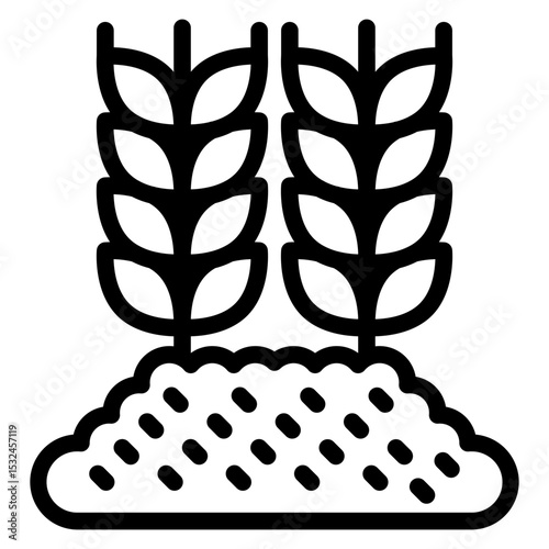 Wheat Plantation Icon Style