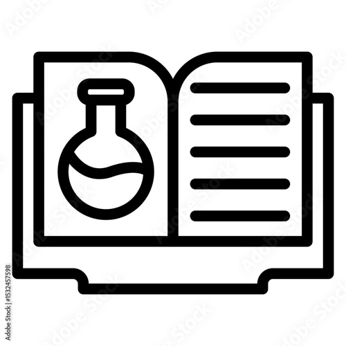 Chemistry Open Book Icon Style