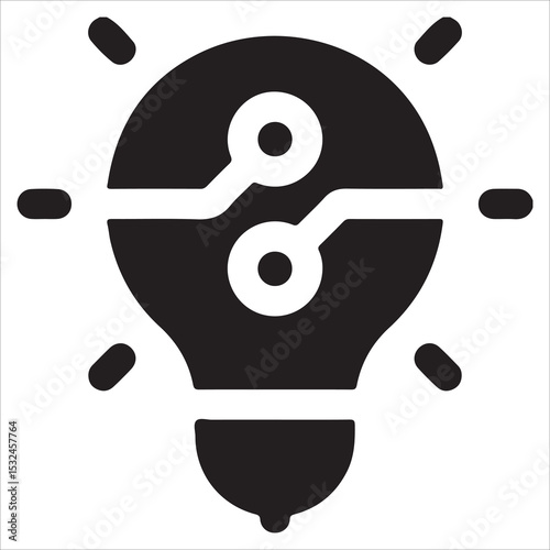 Bright Idea Icon – Brain and Light Bulb Combo EPS 10