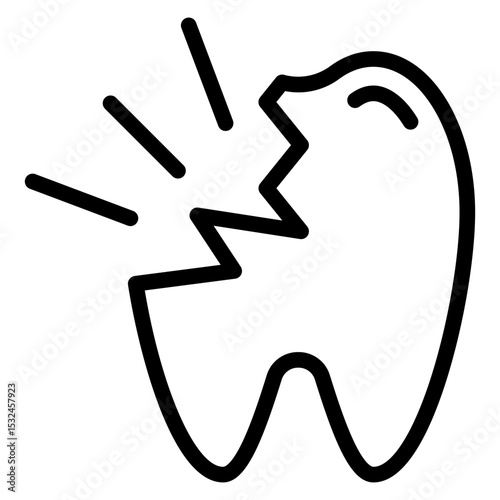 Broken Tooth Icon Style