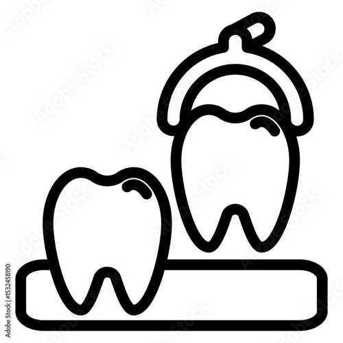 Tooth Extraction Icon Style