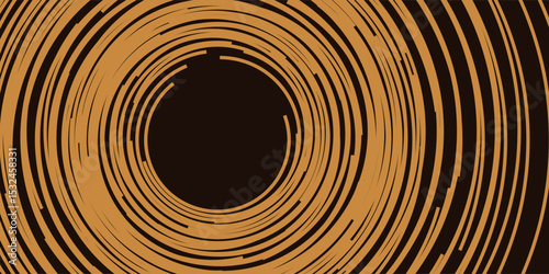 3D brown lines techno abstract background overlap layer on dark space with circles shapes effect decoration. Modern graphic design element stripes style concept for web banner, card, or brochure cover