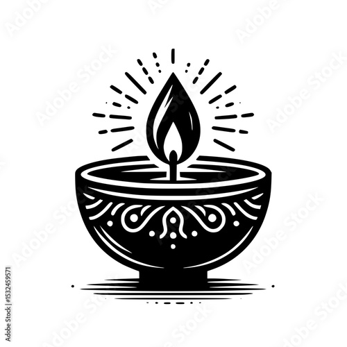 Diwali Diya Lamp Simple SVG