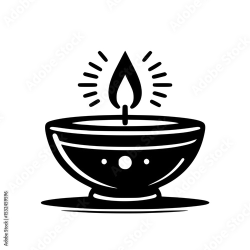 Diwali Diya Lamp Simple SVG