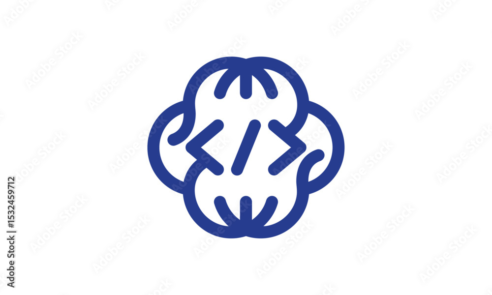 Minimalist Monoline Brain Coding Logo Design – Elegant Line Art Brain with Coding Elements for AI, Software Development, and Technology Branding Minimalist Monoline Brain Coding Logo Design – Elegant Line Art Brain with Coding Elements for AI, Software Development, and Technology Branding