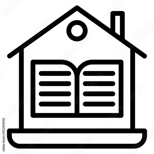 Vector Design Home Schooling Icon Style