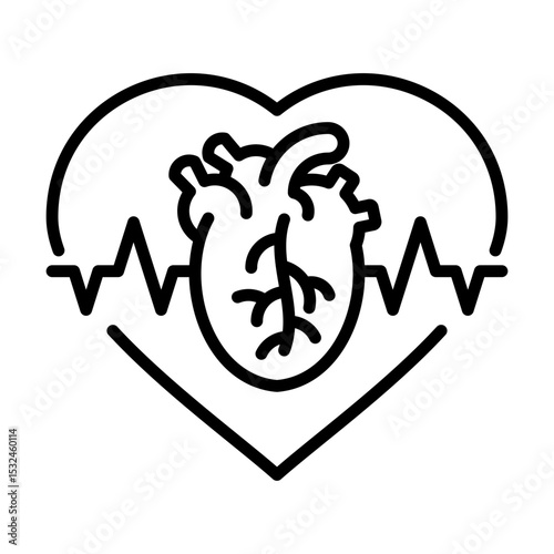 Cardiology Heart Health Cardiovascular Care Medical Single icon