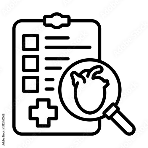 Medical Diagnosis Health Check Patient Evaluation Clinical Assessment Single icon