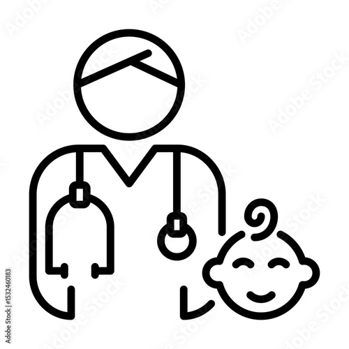 Pediatrician Child Doctor Kids Healthcare Medical Professional Single Icon