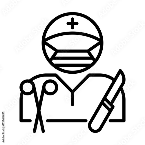 General Surgery Surgical Procedure Surgeon Operating Nurse Single icon