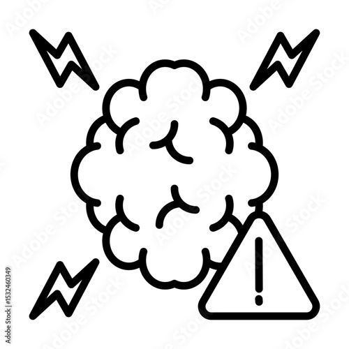 Stroke Brain Attack and Neurological Emergency Single icon