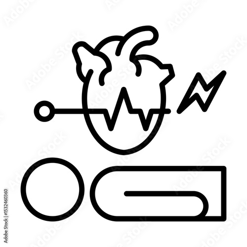 Cardiac Arrest Heart Emergency and Sudden Collapse Single icon