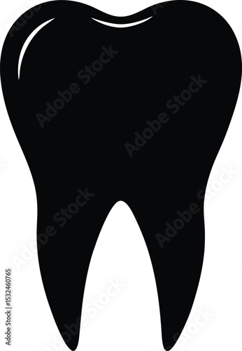 Tooth – black silhouette on white background
