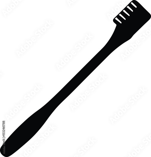 Toothbrush – black silhouette on white background