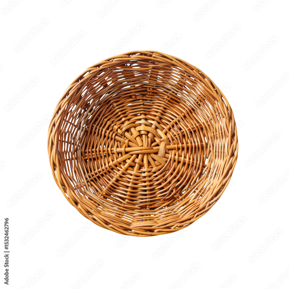 Fototapeta premium Wicker Basket Top View