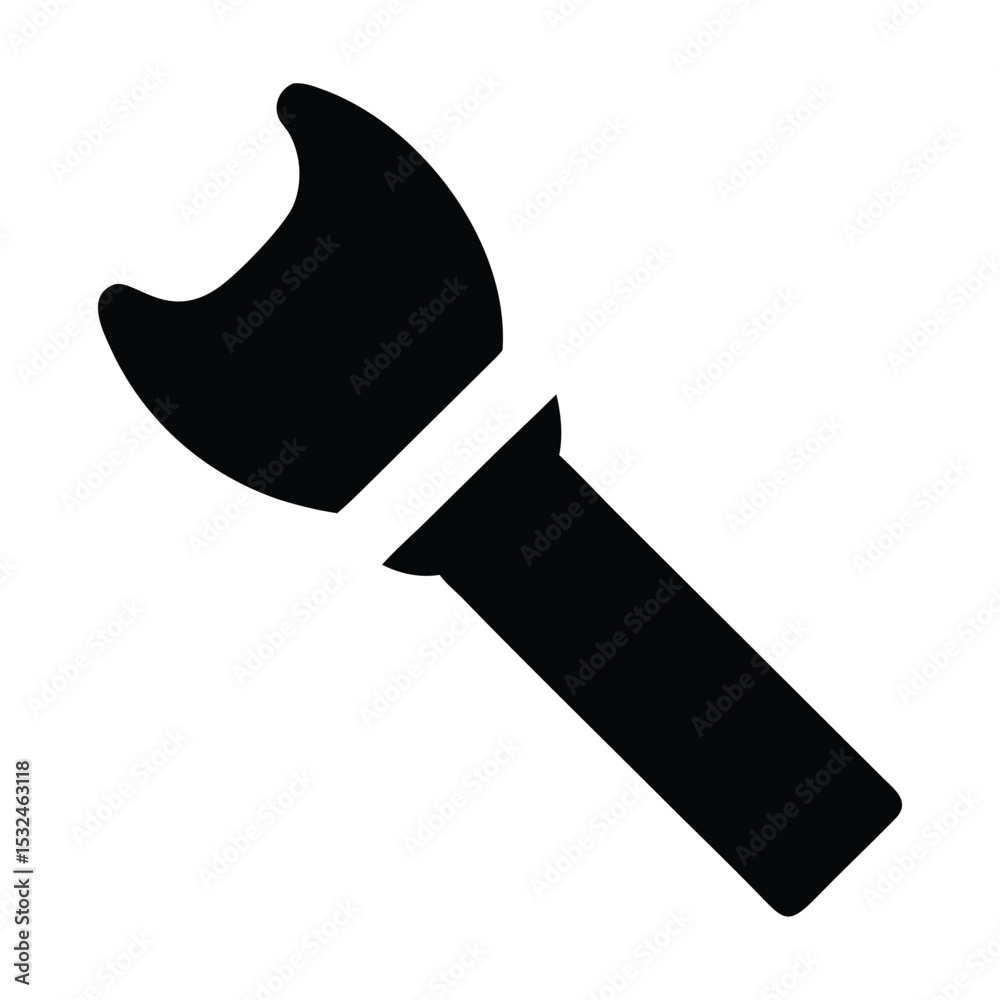 Torch – black silhouette on white background
