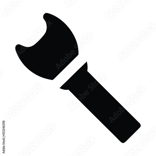 Torch – black silhouette on white background
