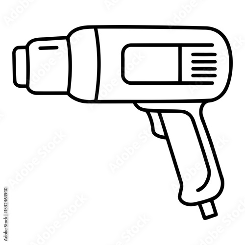 Heat gun line icon illustration on a white background