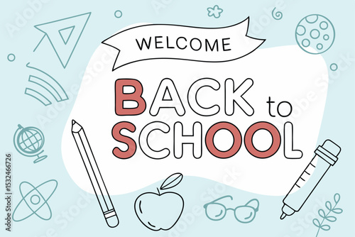 Welcome Back to School with Cute Hand Drawn School Supplies