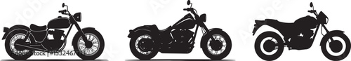 Motorcycle Silhouettes Vector Pack. Classic, Chopper & Dirt Bike Icons