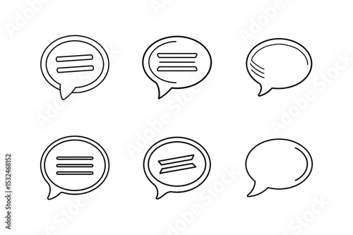 comment bubble line art vector illustration