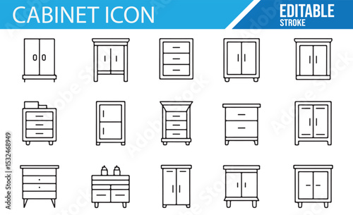 Collection of different cabinet styles, ideal for home decor and furniture projects