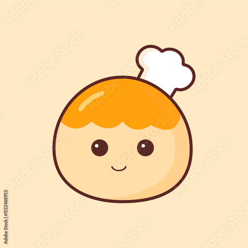Adorable Cartoon Chef Hat Character Design Cute Food Mascot Illustration