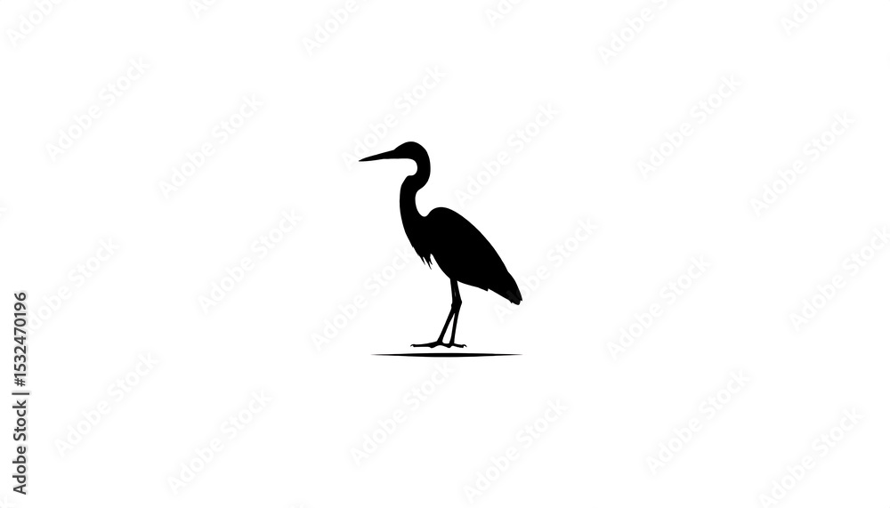 Obraz premium Silhouette of a heron (1)