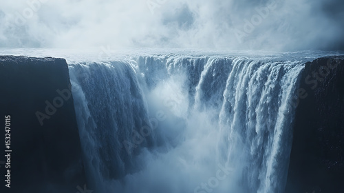 Fototapeta Naklejka Na Ścianę i Meble -  The Victoria falls with dramatic sky 