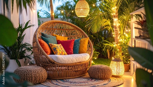 Cozy Colorful Tropical Interior Space