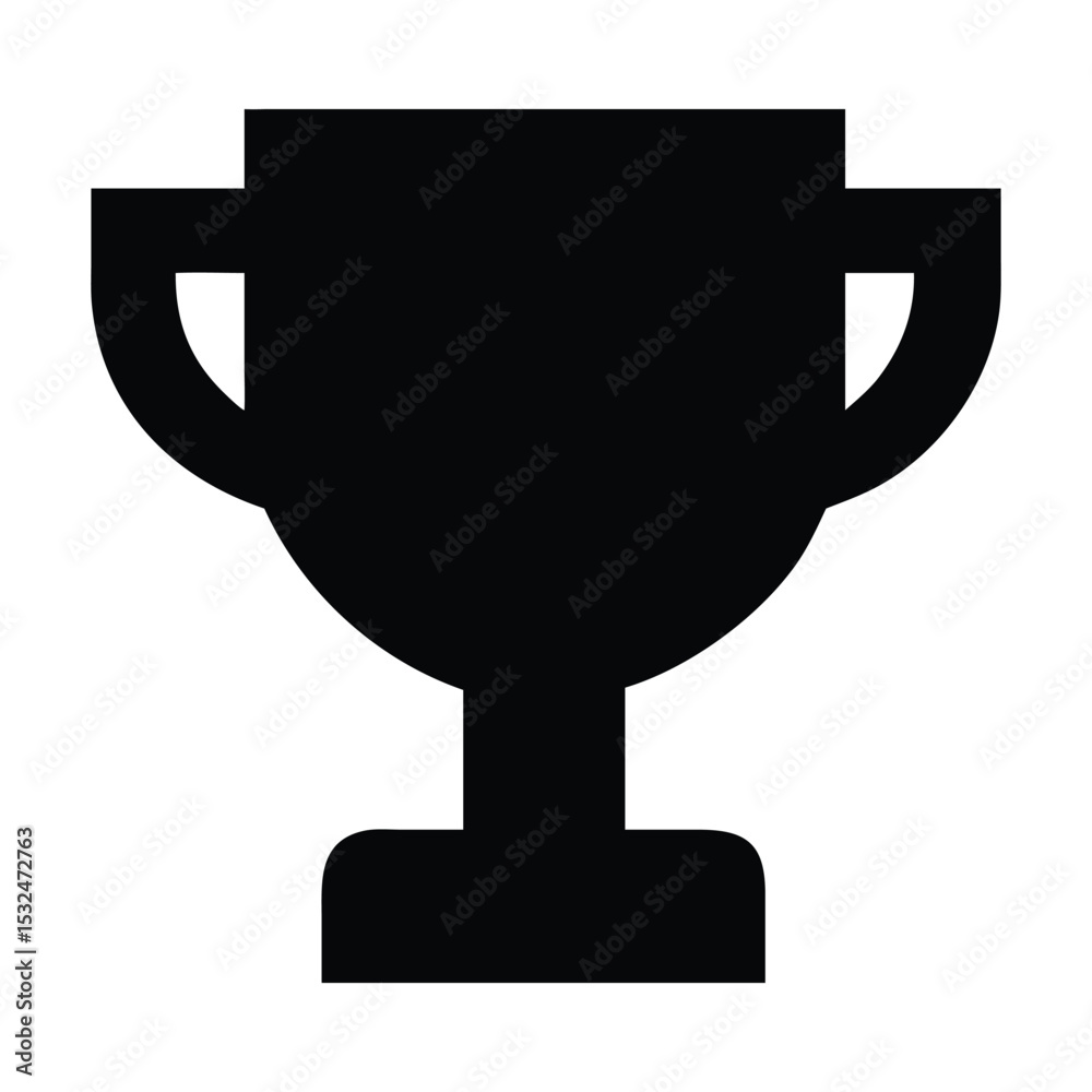 Trophy – black silhouette on white background