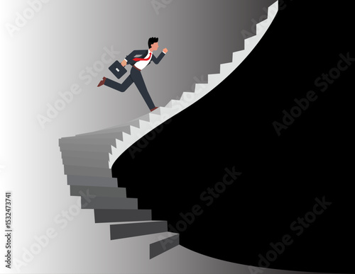Success doesn’t come in leaps it’s proven one step at a time. A passionate businessman sprints up the stairs without breaking a sweat.