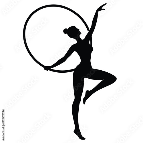 Graceful Rhythmic Gymnastics Silhouette
