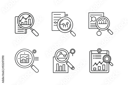 seo audit icon line art vector illustration