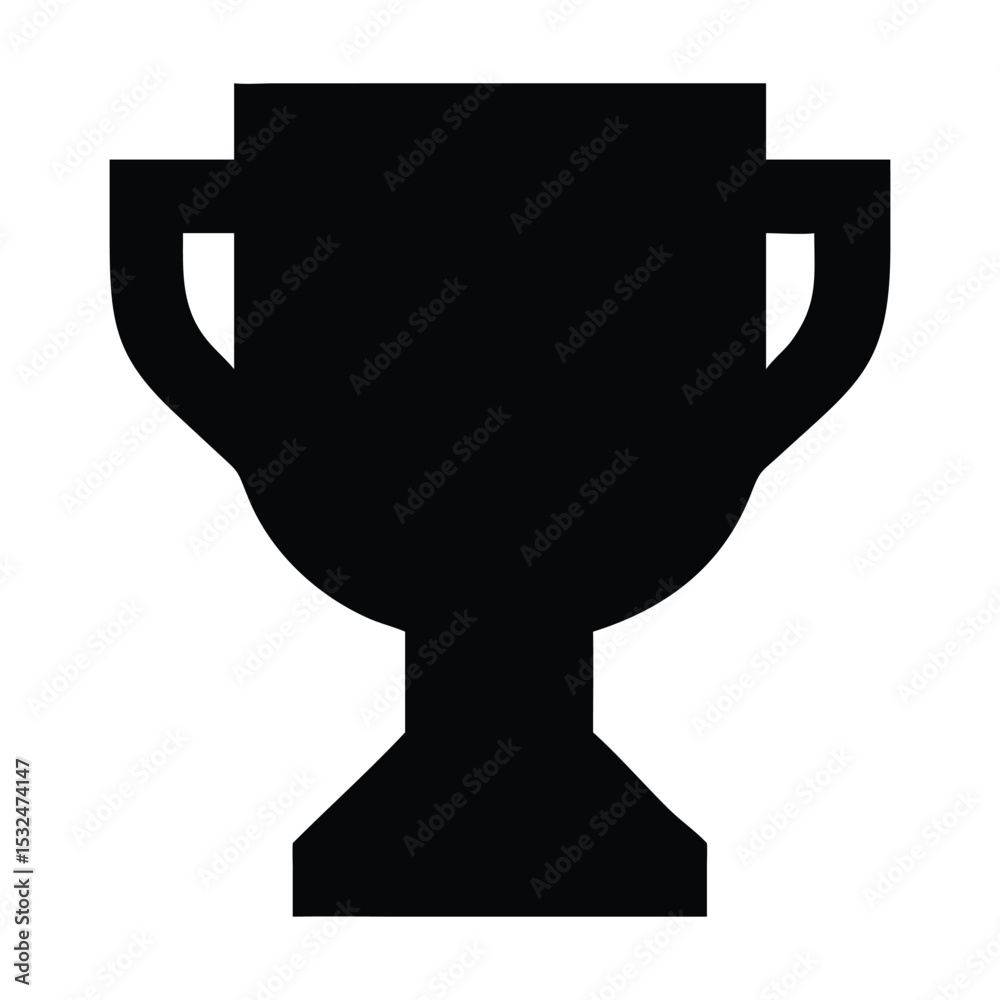 Trophy – black silhouette on white background