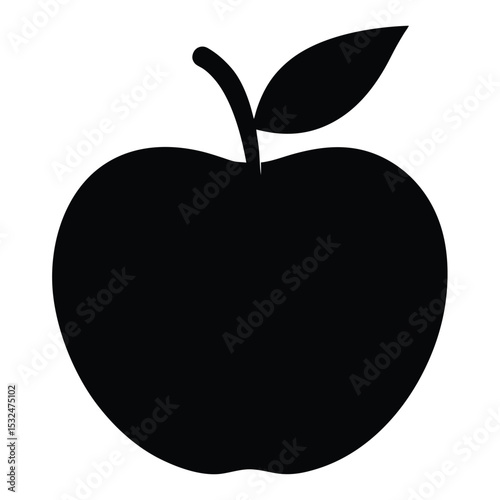Silhouette of a Juicy Apple