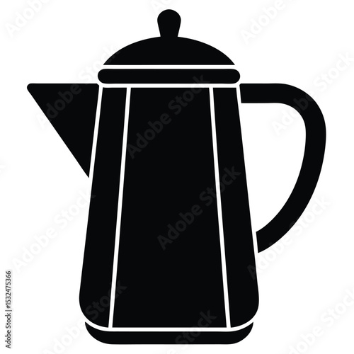 Coffee Pot Icon Simple Black Silhouette