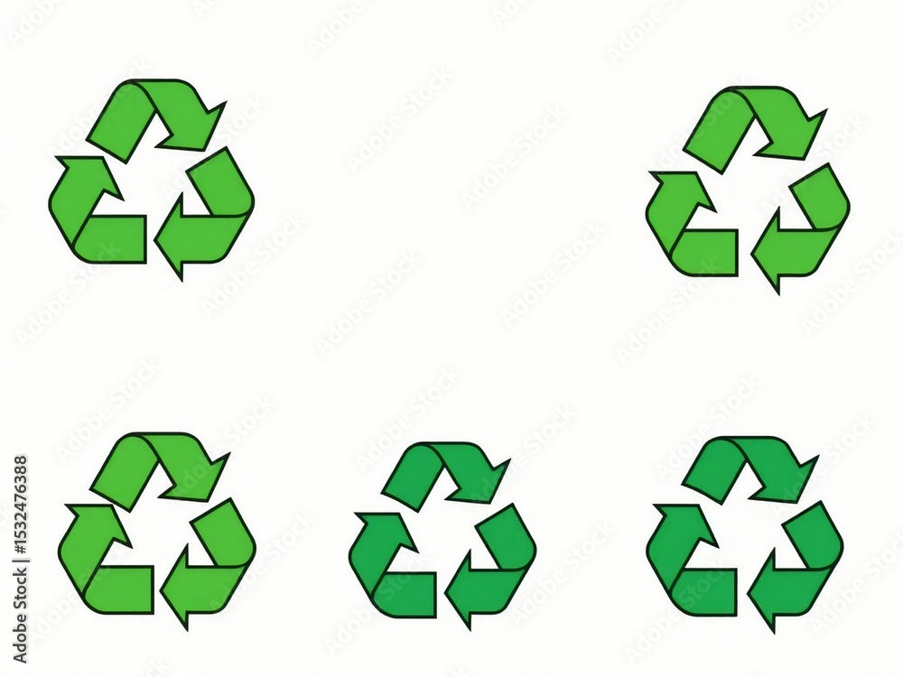 Obraz premium Colorful Recycling Symbol Set - Eco Icons for Apps & Packaging